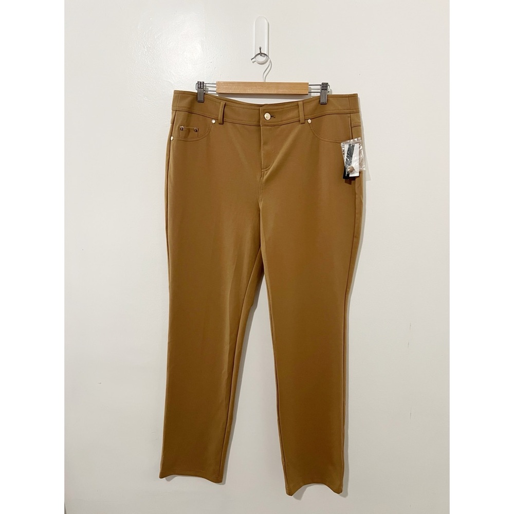 Grace Elements Camel Brown Tummy Control Curvy Fit Pants Size 16